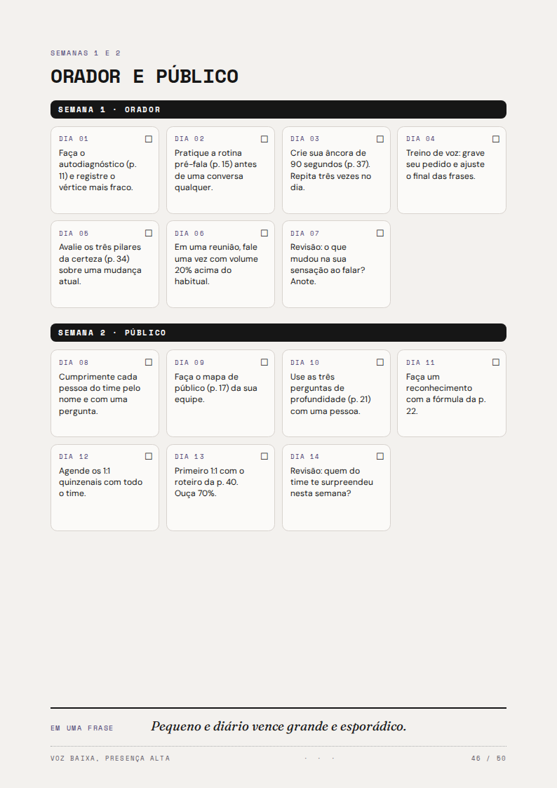 Página de amostra: plano de 30 dias